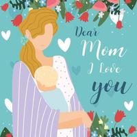 mothers day card vector