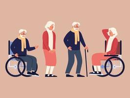 old people cartoon vector