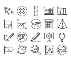 math education school science icons collection line and style vector