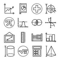 math education school science icons collection line and style vector