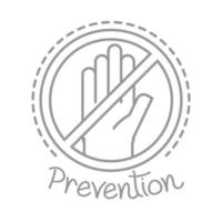 new normal prevention avoid touching infected surfaces after coronavirus hand made line style vector