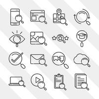 search icons smartphone technology email laptop check mark thin line style vector