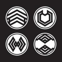 Abstract geometric logo mark set vector