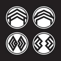 Abstract geometric logo mark set vector