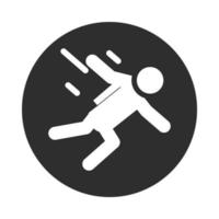 extreme sport skydiving active lifestyle block and flat icon vector