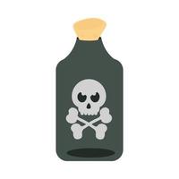 happy halloween potion bottle with creepy skull trick or treat party celebration flat icon design vector