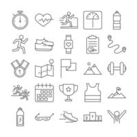 running sport race line icons set design vector