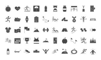 running sport race line icons set design vector