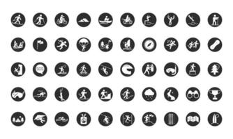 extreme sport active lifestyle block and flat icons set vector