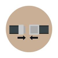 seat belt security protective transport block and flat style icon vector