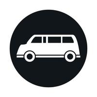 passenger car transport vehicle block and flat style icon design vector