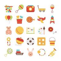 toy object for small children to play flat style cartoon icons set vector