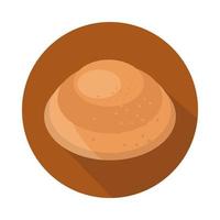 bread roll bun menu bakery food product block and flat icon vector