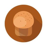 Menú de panecillos de pan panadería bloque de productos alimenticios e icono plano vector