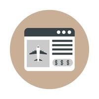 airport website online service travel transport terminal tourism or business block and flat style icon vector