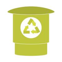 Recycle green trash icon vector design