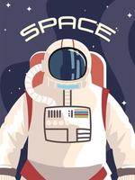 space astronaut character in spacesuit discovering outer vector