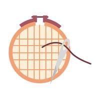 Embroidery grid with needle vector design