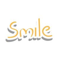 smile word cute sticker vector design