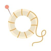 thread circle with needle vector design