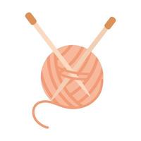 yarn ball with needles vector design