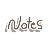 Notes word sticker vector design
