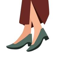 female trendy green shoes vector design