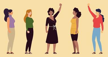 portrait of the power of women activists fighting for rights vector