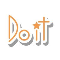 do it word cute sticker vector design