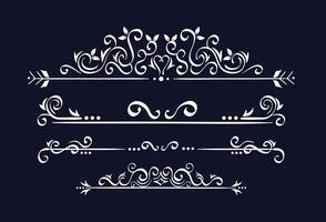 set of elegant ornamental borders frames vector
