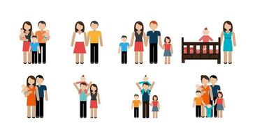 bundle of family members avatar character vector