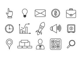 set of business commerce icons vector