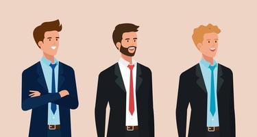 group of businessmen avatar character vector