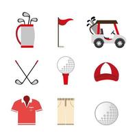 bundle of golf set icons vector