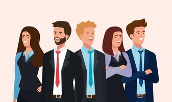 meeting of business people avatar character vector