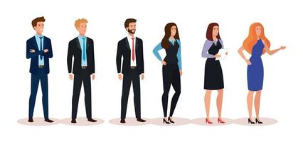 group of business people avatar character vector