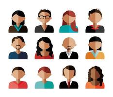 group of business people avatar character vector