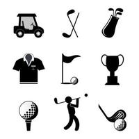 bundle of golf set icons vector