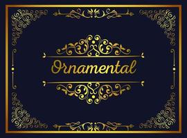 elegant golden ornamental frame icons vector