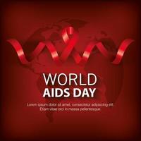 poster world aids day with ribbon vector