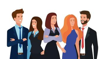 group of business people avatar character vector