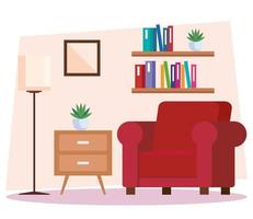 living room home place, sofa and decoration interior house vector