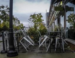 The terrace of the restaurant is closed. photo