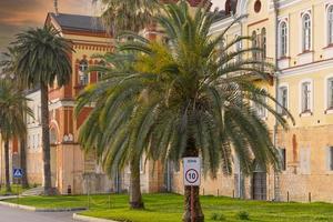 Landscape with a view of the ancient New Athos Monastery Abkhazia photo