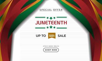 Juneteenth Independence Day background sale banner vector