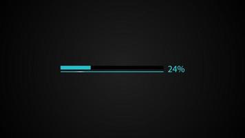 Blue Load bar on dark background. Horizontal line load bar vector