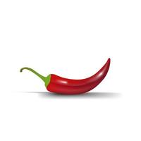 Hot red pepper in cartoon volumetric style isolated on white background vector