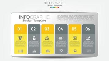 elemento de color de pasos de infografía con opciones, diagrama de gráfico, concepto de marketing en línea de negocios. vector