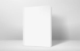 Closed book with hardcover in bright interior vector mockup