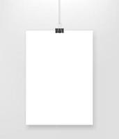 White blank paper list on a wall. Template for a text vector